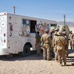 image for US Marines waiting in line for an ice cream truck