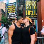 image for Pro wrestler kisses his boyfriend in front of homophobic protestors to “stand up against hate”