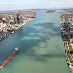 image for This is how close Detroit is from Canada. This is the YouDontSwimInHereEver River in the middle.