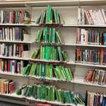 image for Christmas book tree at Lancaster library