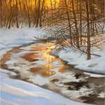 image for My oil painting of a winter sunset