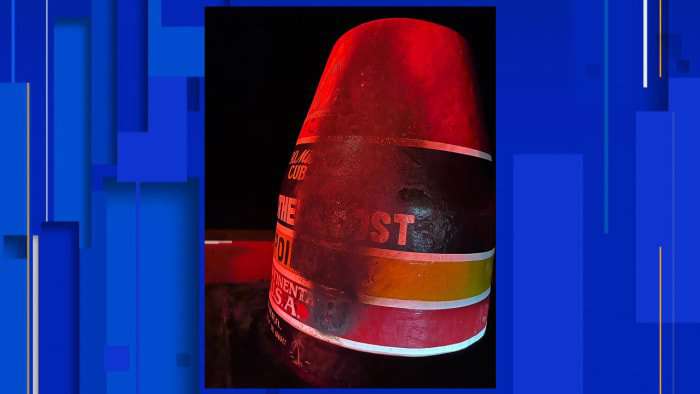 image for Southernmost Point Buoy damaged by flaming Christmas tree, Key West police say
