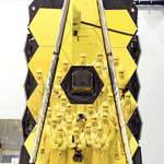image for NASA workers making the selfie with James Webb telescope before launch