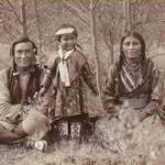 image for Stoney 1st Nation Member Samson Beaver, wife Leah, and their daughter, 1907