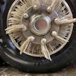 image for Local ambulance drove nonstop all night due to sleet and snow incidents. Wheels came out like this.