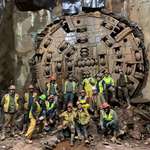 image for My dad and crew just finished a tunnel 200 feet under Hartford, CT. He's the one in the yellow vest.