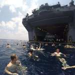 image for US Navy swimming near USS Mesa Verde