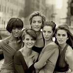 image for Models Christy Turlington, Naomi Campbell, Linda Evangelista, Tatiana Patitz, Cindy Crawford. US.90s