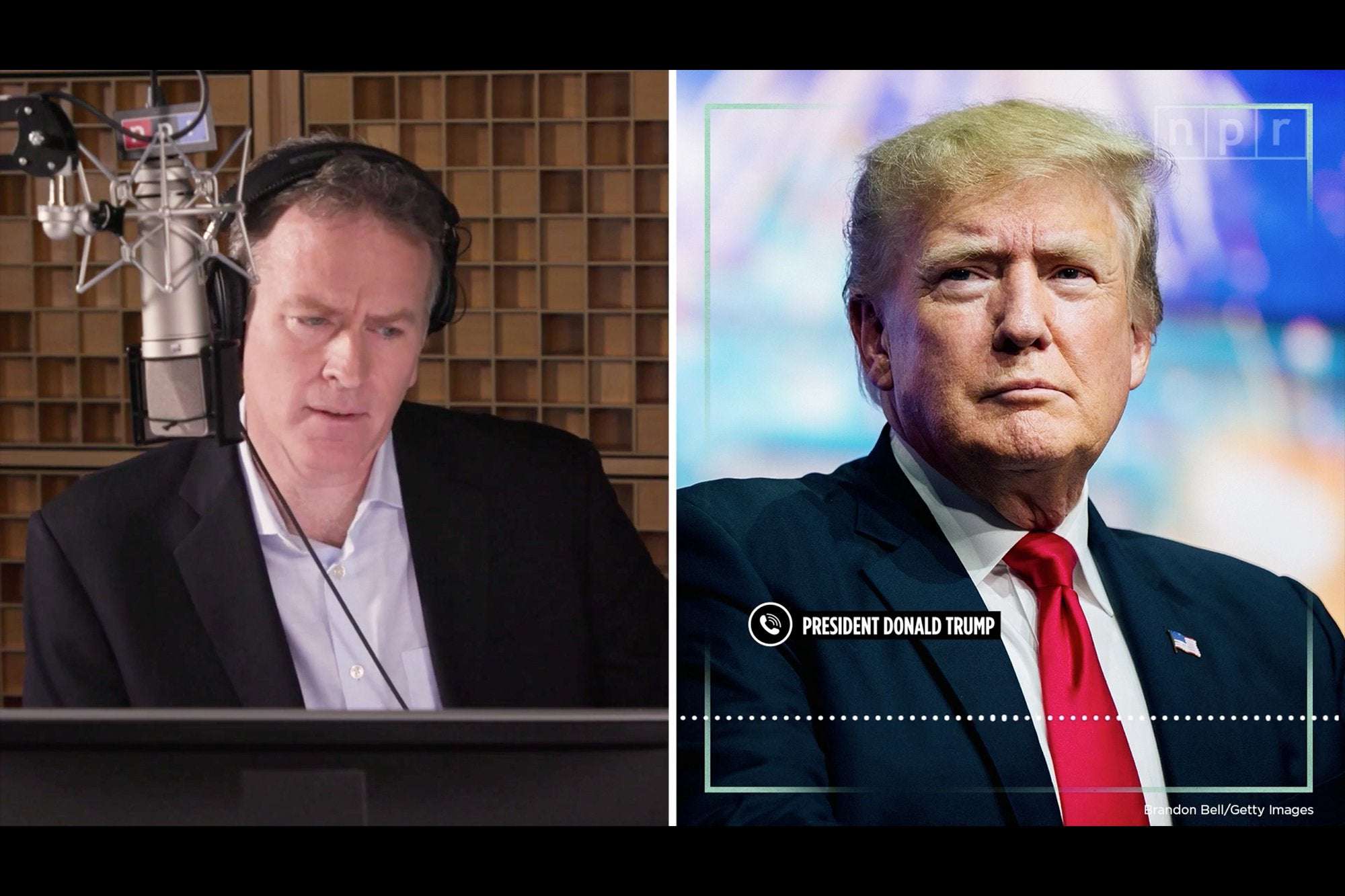 image for Trump Can’t Take the Heat, Hangs Up on NPR When Host Pushes Back on Election Lies