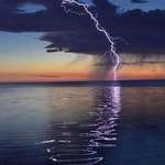 image for Lightning reflection on ocean