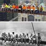 image for Chicago local #1 Iron workers remake iconic lunch photo originally captured in 1932.