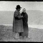image for Albert Einstein and Marie Curie discussing something near a Lake in 1929