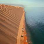 image for The old desert of Namibia, where the dunes meet the ocean