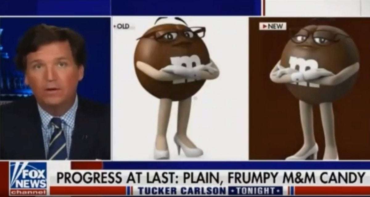 image for Tucker Carlson bemoans fact he's no longer attracted to "less sexy" M&M cartoons