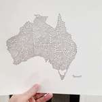 image for Just finished drawing Australia with one line and tried to make gaps as boundaries for the regions