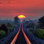 image for One day a year, the sun lines up with these rails just right. Sunrise on the rails
