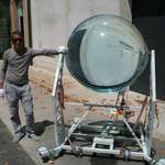 image for Giant glass sphere, can concentrate sunlight up to 10,000 times, and gather energy from moonlight