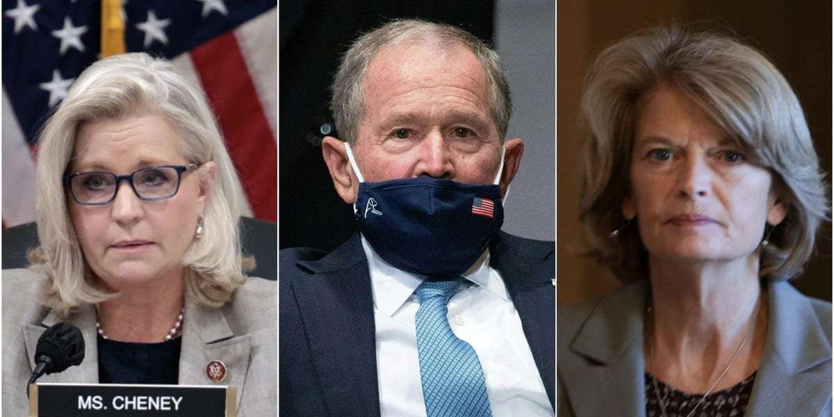 image for George W. Bush maxes out political donations to Trump impeachment supporters Liz Cheney and Lisa Murkowski