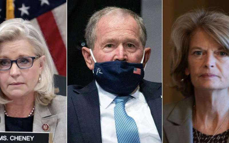 image for George W. Bush maxes out political donations to Trump impeachment supporters Liz Cheney and Lisa Murkowski