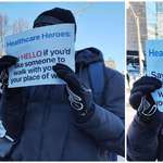 image for Volunteers offer to escort healthcare workers to hospitals amid anti-vaxxer protests in Toronto [OC]