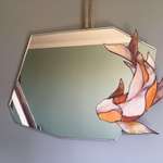 image for Koi fish design Stained glass Mirror that I made.