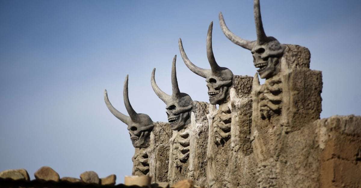 image for Bolivian house with devil sculptures spooks highland city