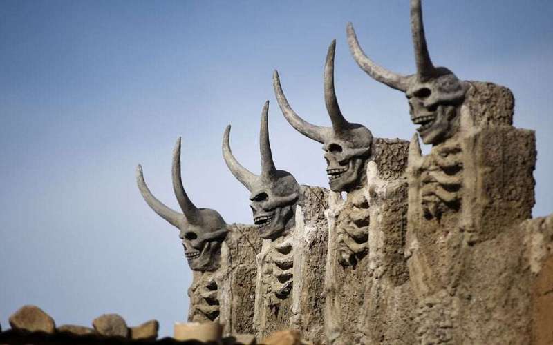 image for Bolivian house with devil sculptures spooks highland city