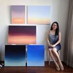 image for I created these oil paintings as part of my "Minimal Skies" series.