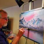 image for (OC) Steve Ross, Bob's son, painting a mountain clinic yesterday.