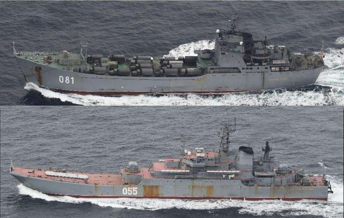 image for Japan spots Russian amphibious ships traveling between its islands