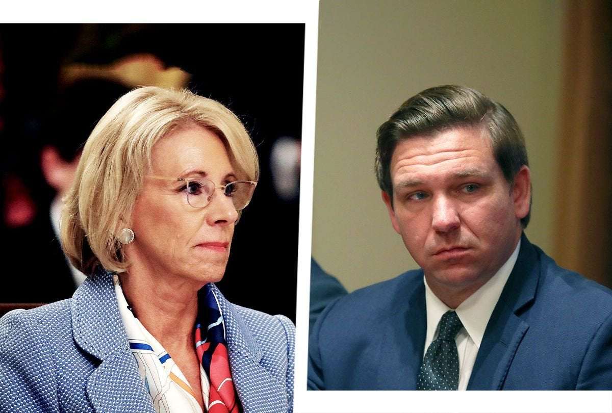 image for Betsy DeVos is back — and her family is flooding Florida Gov. Ron DeSantis with cash