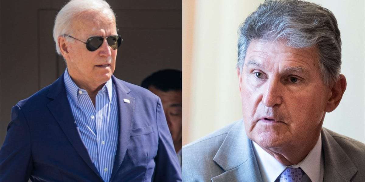 image for Biden indirectly blames Joe Manchin for demise of the monthly child tax credit, lumping him alongside the GOP