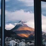 image for ITAP of Signal Hill through my apartment window in Cape Town, South Africa.