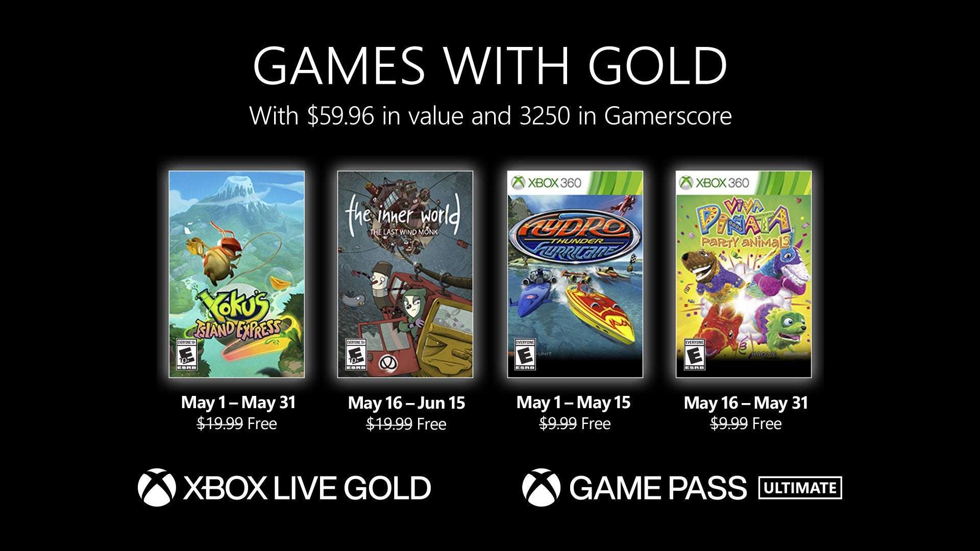 image for New Games with Gold for May 2022