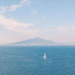 image for ITAP of a sail boat in front of Mt. Vesuvius