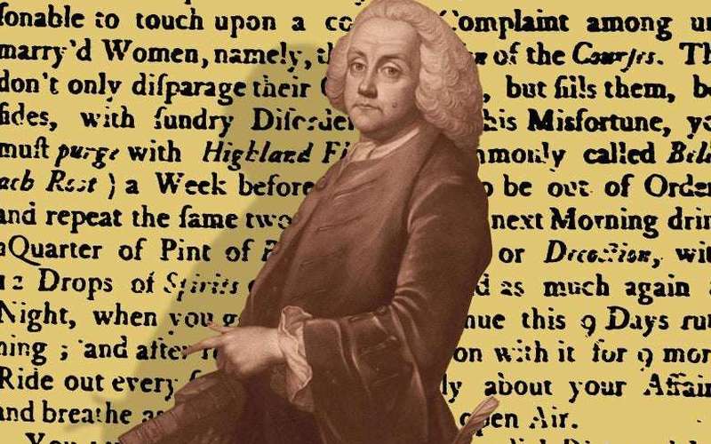 image for Ben Franklin's American Instructor textbook included an abortion recipe.