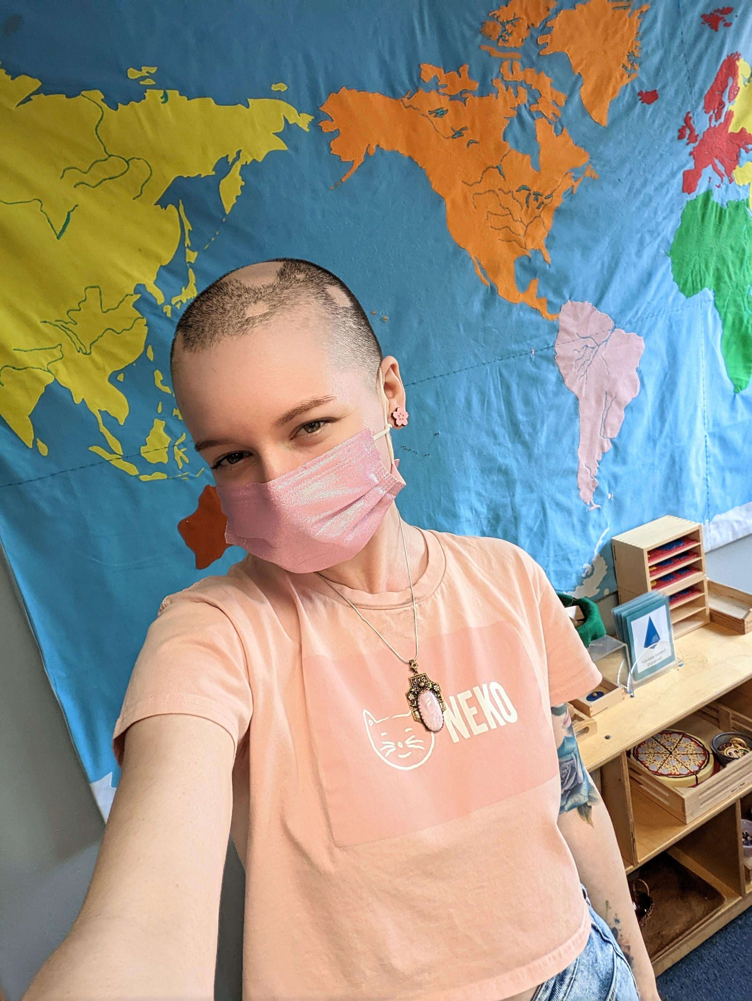 image showing I'm A Preschool Teacher With Alopecia. My Students Said Today, "You Look Like The Map!" [OC]