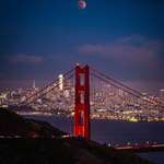 image for Lunar Eclipse over the Golden Gate Bridge (OC)