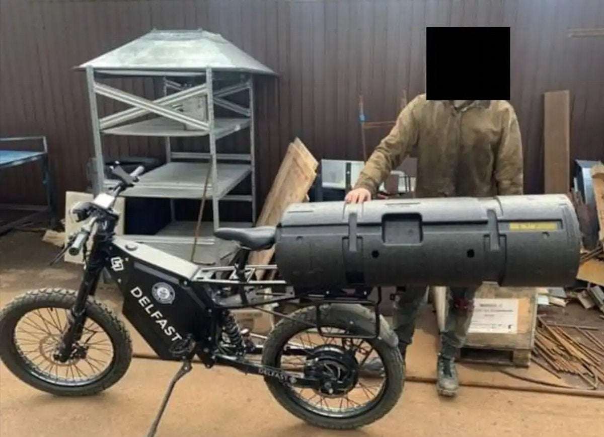 image for Ukrainians using e-bikes mounted with missiles to blow up Russian tanks