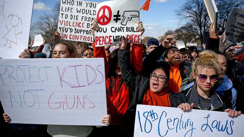 image for Students nationwide walk out of classes to protest inaction on guns by government