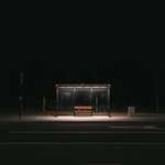 image for ITAP of an empty bus stop at night