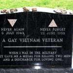 image for Headstone of VietNam vet Sgt Leonard Matlovich. He left his name off so it would honor all gay vets.