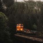 image for ITAP of a passing train in the Pacific Northwest!