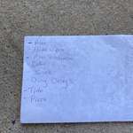 image for Found the most American shopping list on the ground outside the grocery store