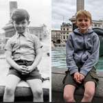image for [OC] 70 years apart. My son and my Dad. Trafalgar Square, London.
