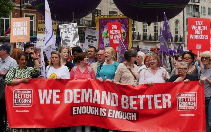 image for London protest: Thousands march against low wages and cost of living crisis