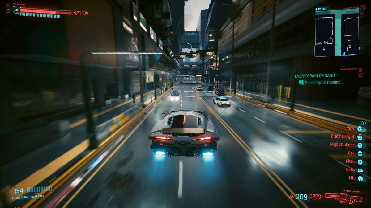 image for Cyberpunk 2077 Mod Lets You Get Behind The Wheel Of A Flying Car