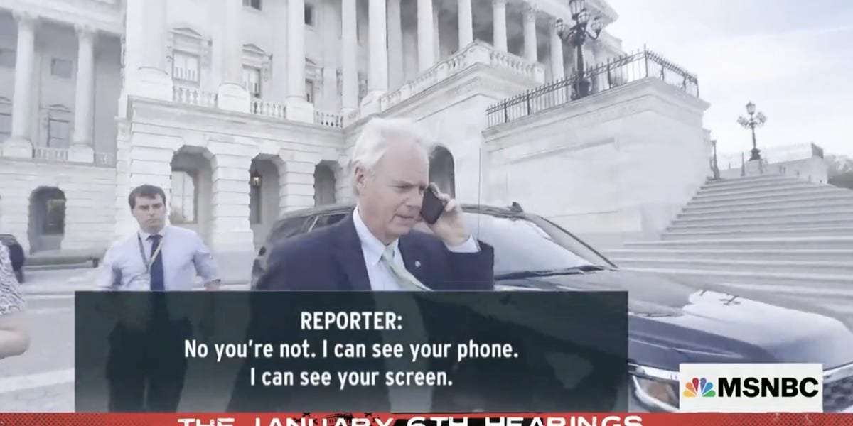 image for A GOP senator got caught pretending to be on his phone to avoid questions about the Jan. 6 insurrection