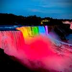 image for ITAP of the US Niagara Falls at night