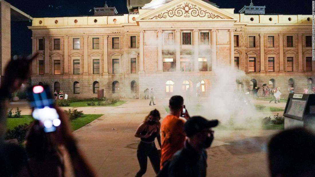 image for Tear gas used to disperse protesters outside Arizona Capitol building, officials say